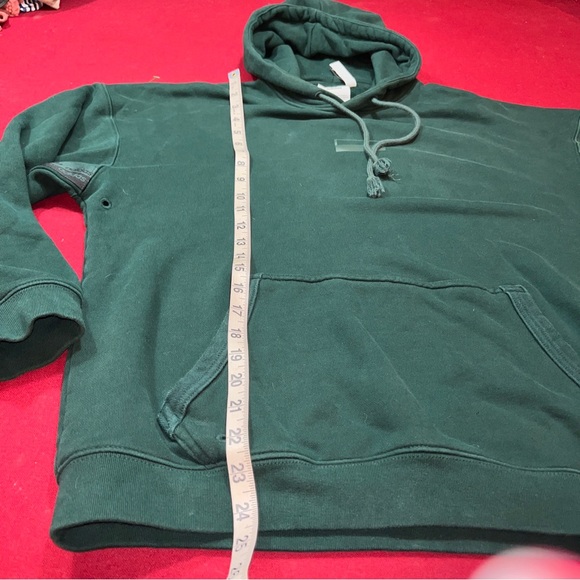 Adidas dark Green Sweatshirt arm tape Hoodie Mens Vented Trefoil Pocket Cotton S - Picture 15 of 16